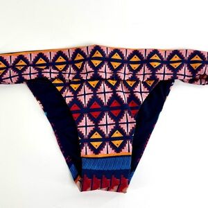 Salinas bikini bottoms only Small Brazilian cheeky navy blue, pink, orange NWOT